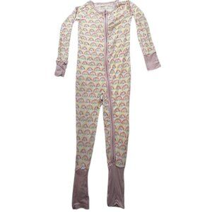 Little Sleepies Pastel Rainbows Bamboo Zippy Girls Size 3T